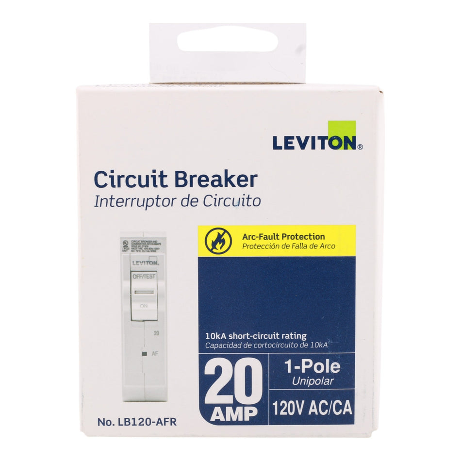 Leviton LB120-AFR 20A 1P 120V AFCI Hydraulic-Magnetic Circuit Breaker - Image 2
