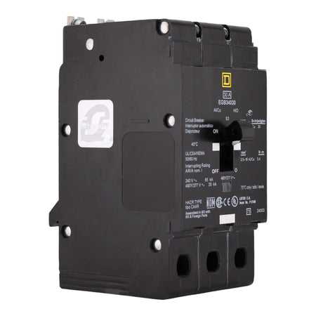 Square D E-Frame, EGB34030, 30A, 3P, 480Y/277V, Bolt-On, Circuit Breaker