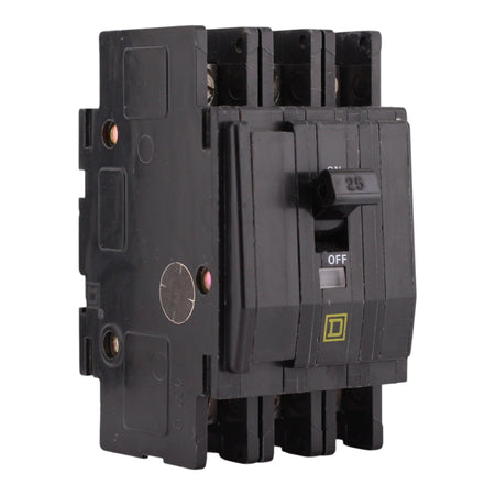 Square D QOU, QOU325, 25A, 3P, 240V, Thermal Magnetic, Unit Mount, Circuit Breaker