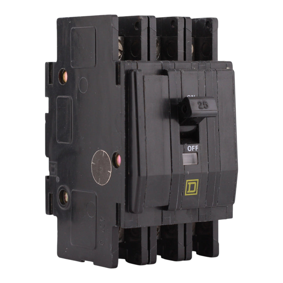 Square D QOU, QOU325, 25A, 3P, 240V, Thermal Magnetic, Unit Mount, Circuit Breaker