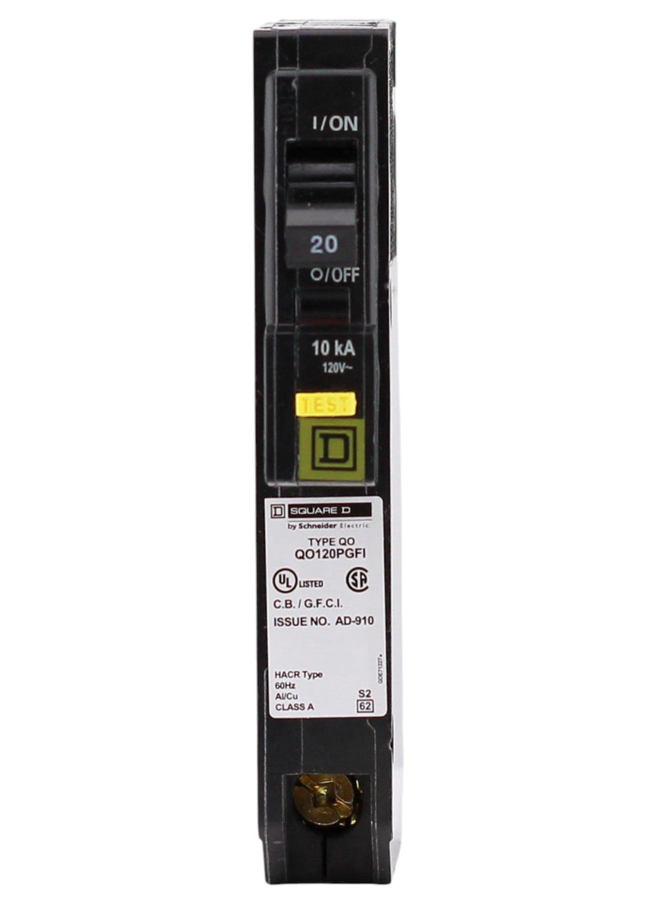 Square D QO, QO120PGFI, 20A, 1P, 120V, GFCI, Plug-On Neutral, Circuit Breaker - Image 2