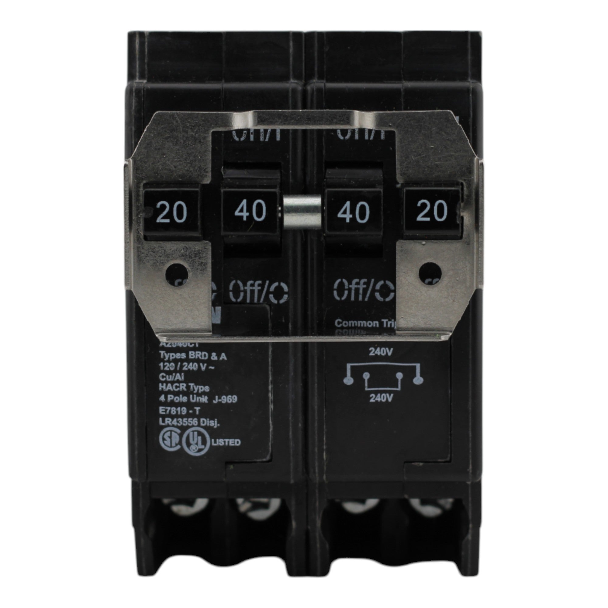 Eaton BQC220240 20/40A 4P 120/240V Quadplex Circuit Breaker - Image 2