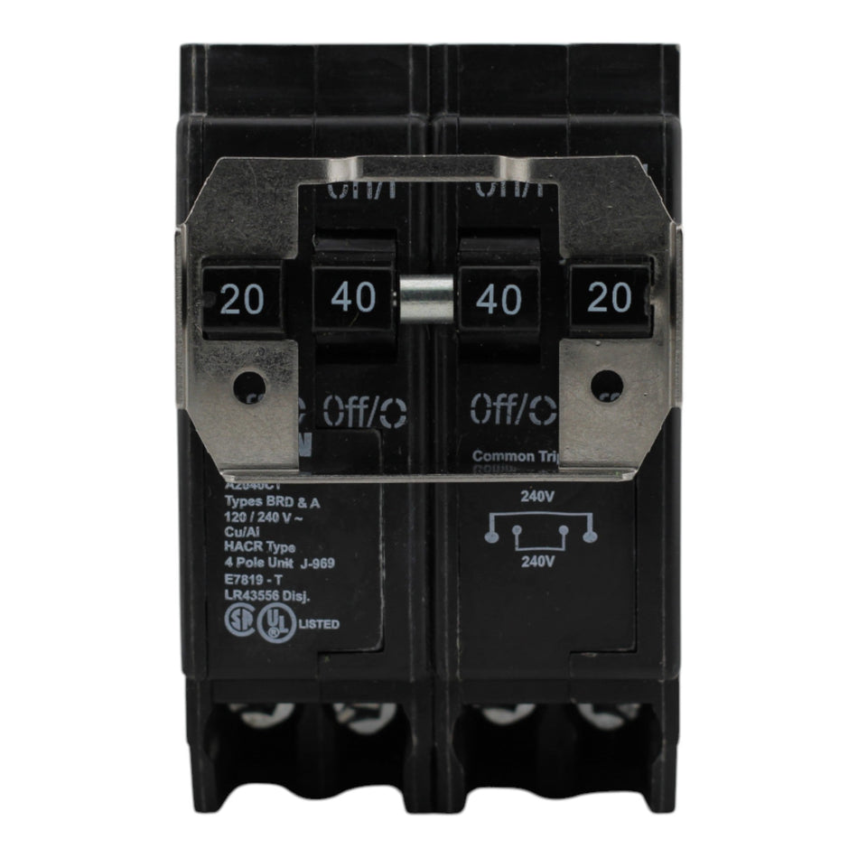 Eaton BQC220240 20/40A 4P 120/240V Quadplex Circuit Breaker - Image 2