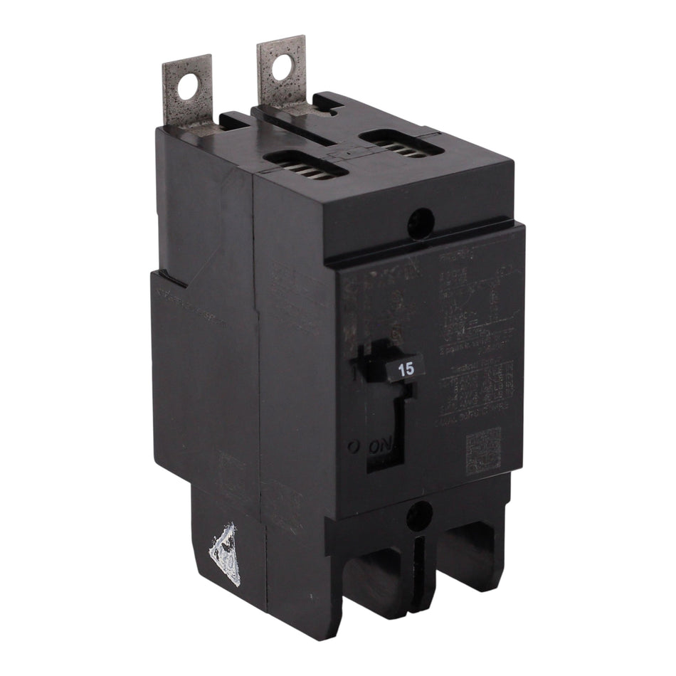 Eaton Series C, GHB2015, 15A, 2P, 480Y/277VAC, 14kA/65kA, Fixed Thermal/Magnetic, Molded Case Circuit Breaker