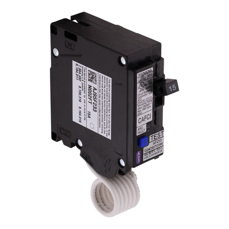 Siemens QAFH2, QA115AFCH, 15A, 1P, 120V, CAFCI, Pigtail Neutral, Circuit Breaker