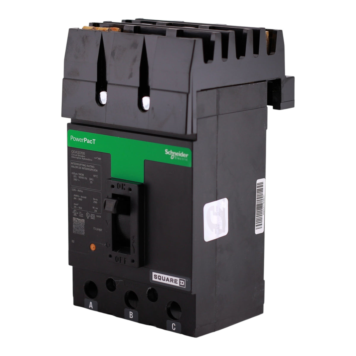 Square D PowerPacT Q, QDA32200, 200A, 3P, 240VAC, I-Line, Thermal Magnetic, Circuit Breaker - Image 2