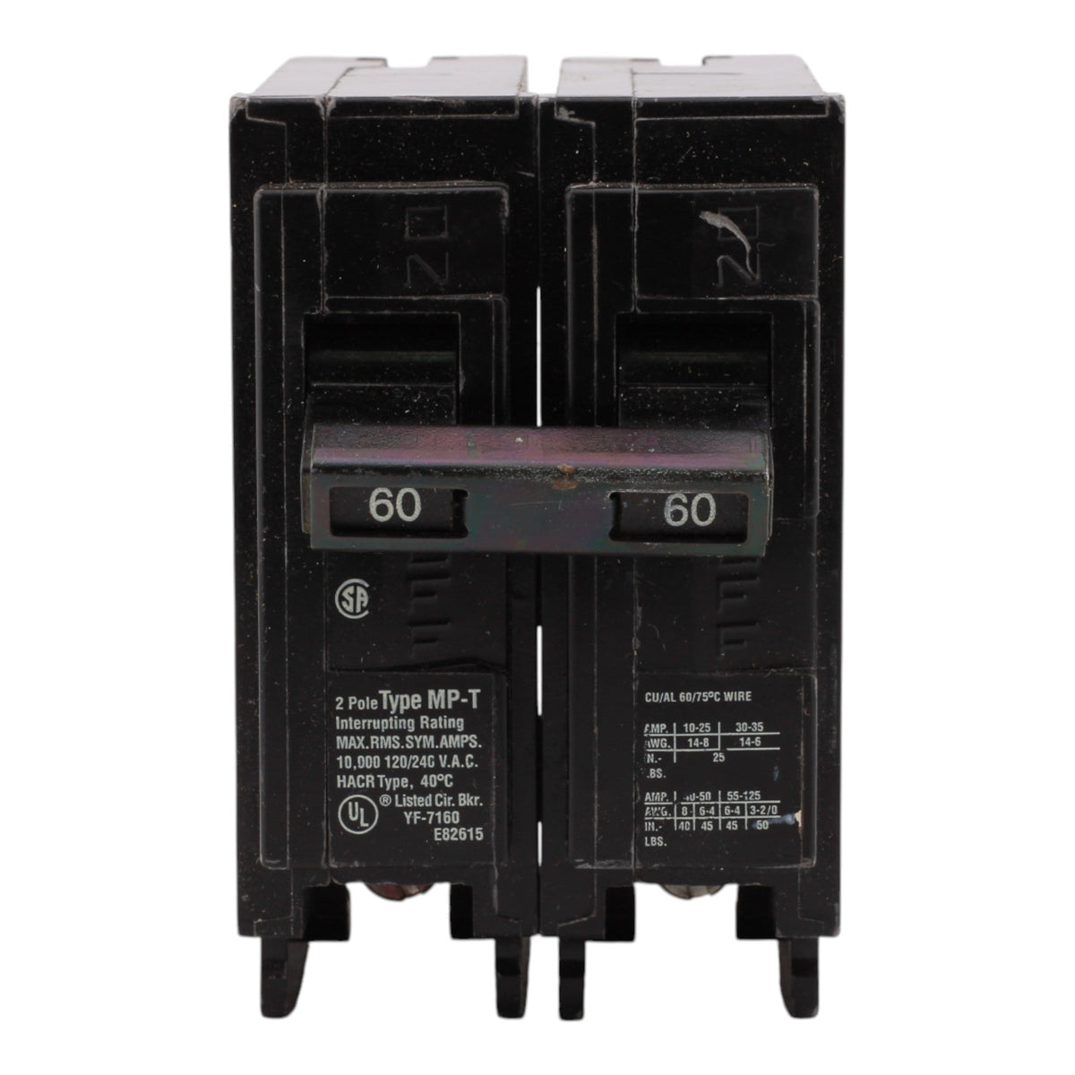 Murray MP260 60A 120/240V 2-Pole Miniature Thermal Magnetic Circuit Breaker, Compatible with Murray and Siemens Load Centers - Image 2