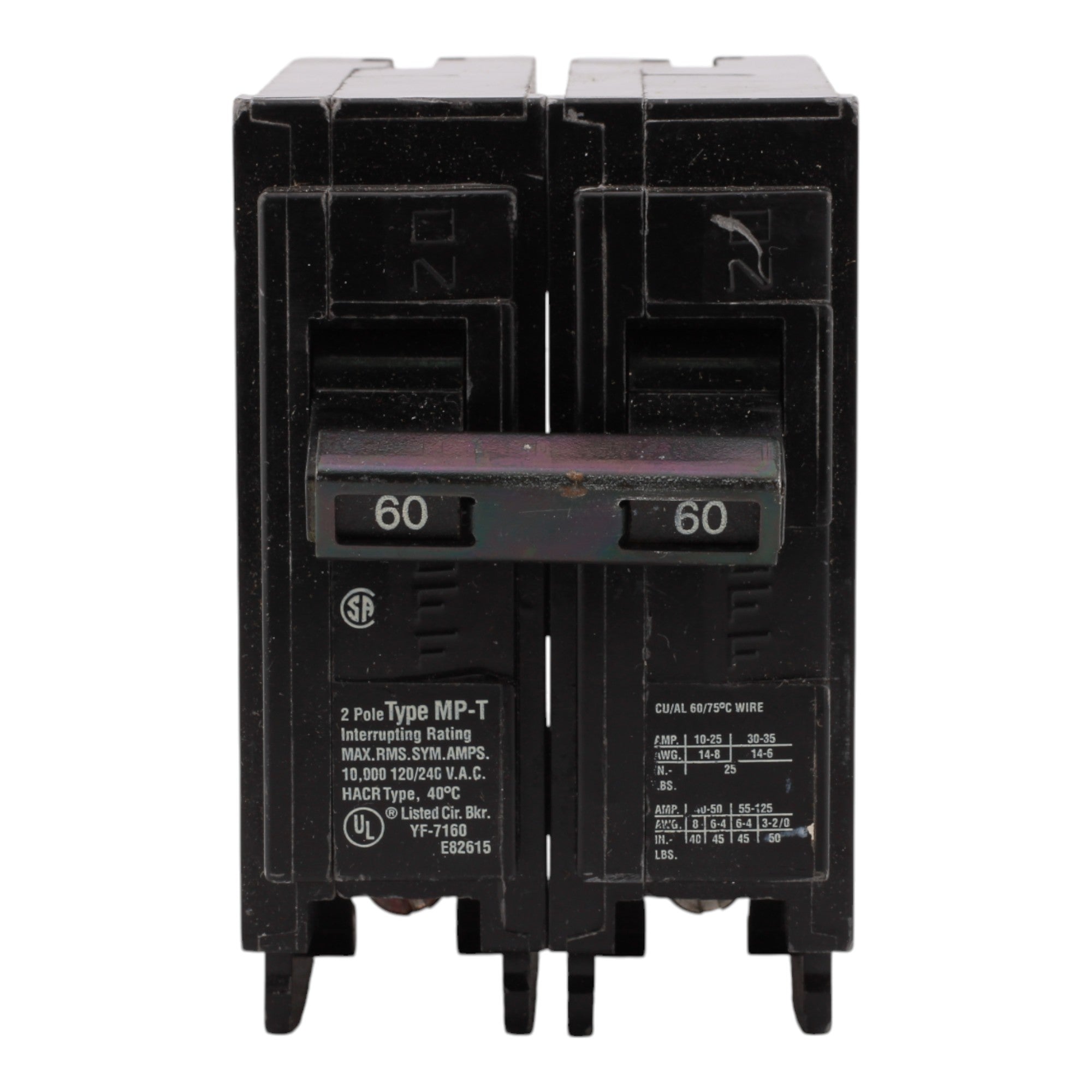 Murray MP260 60A 120/240V 2-Pole Miniature Thermal Magnetic Circuit Breaker, Compatible with Murray and Siemens Load Centers - Image 2