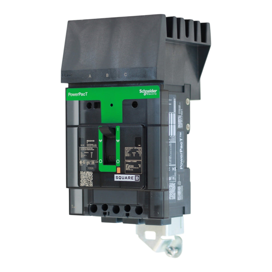 Square D PowerPacT B, BDA34100Y, 100A, 3P, 480Y/277V, I-Line, Thermal Magnetic, Circuit Breaker - Image 2