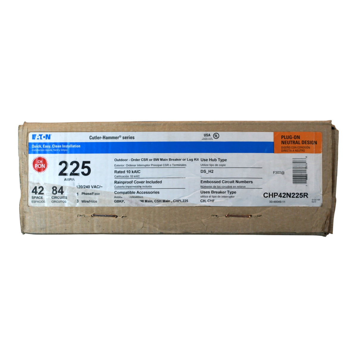 Eaton CH, CHP42N225R, 225A, 42-Space, 120/240V, NEMA 3R, Plug-On Neutral, Convertible Loadcenter - Image 2