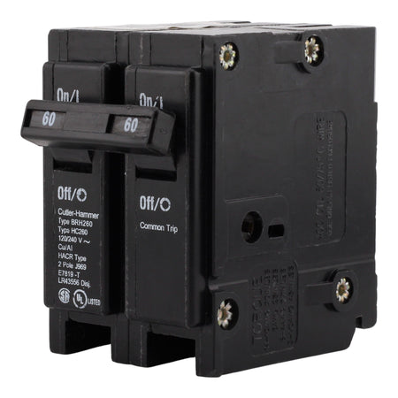 Eaton BR BRH260 60A 2P 120/240V Thermal Magnetic Plug-On Circuit Breaker - Image 2