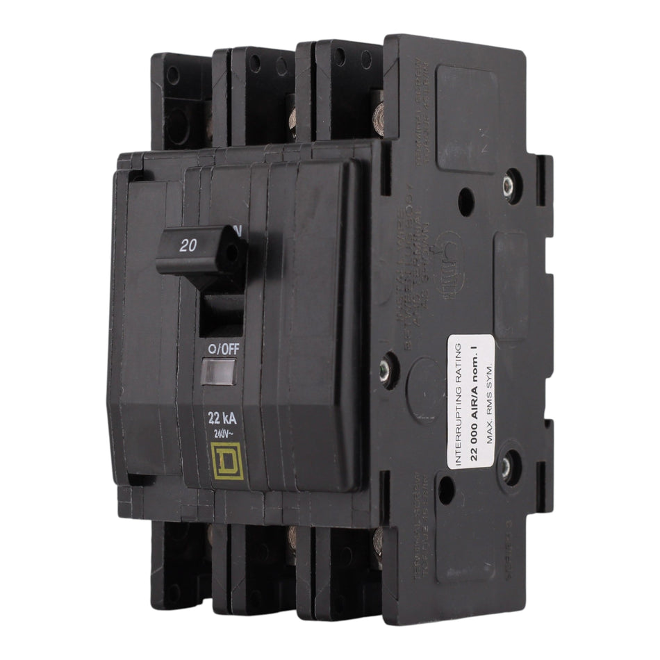 Square D QOU, QOU320VH, 20A, 3P, 240V, 22kA, Circuit Breaker - Image 2