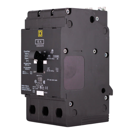 Square D E-Frame EDB34015 15A 3P 480Y/277V Thermal-Magnetic Bolt-On Circuit Breaker - Image 2