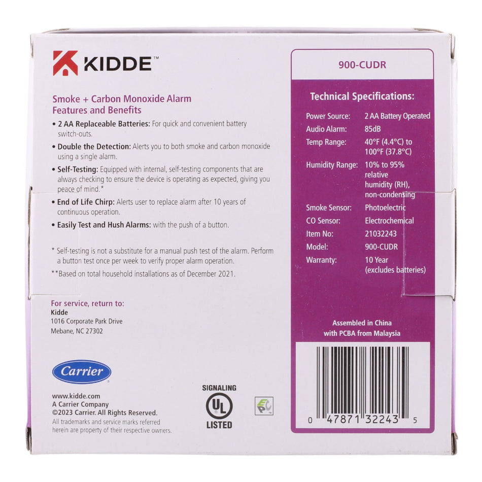 Kidde 900-CUDR Battery Smoke & CO Detector Photoelectric Easy Install - Image 2