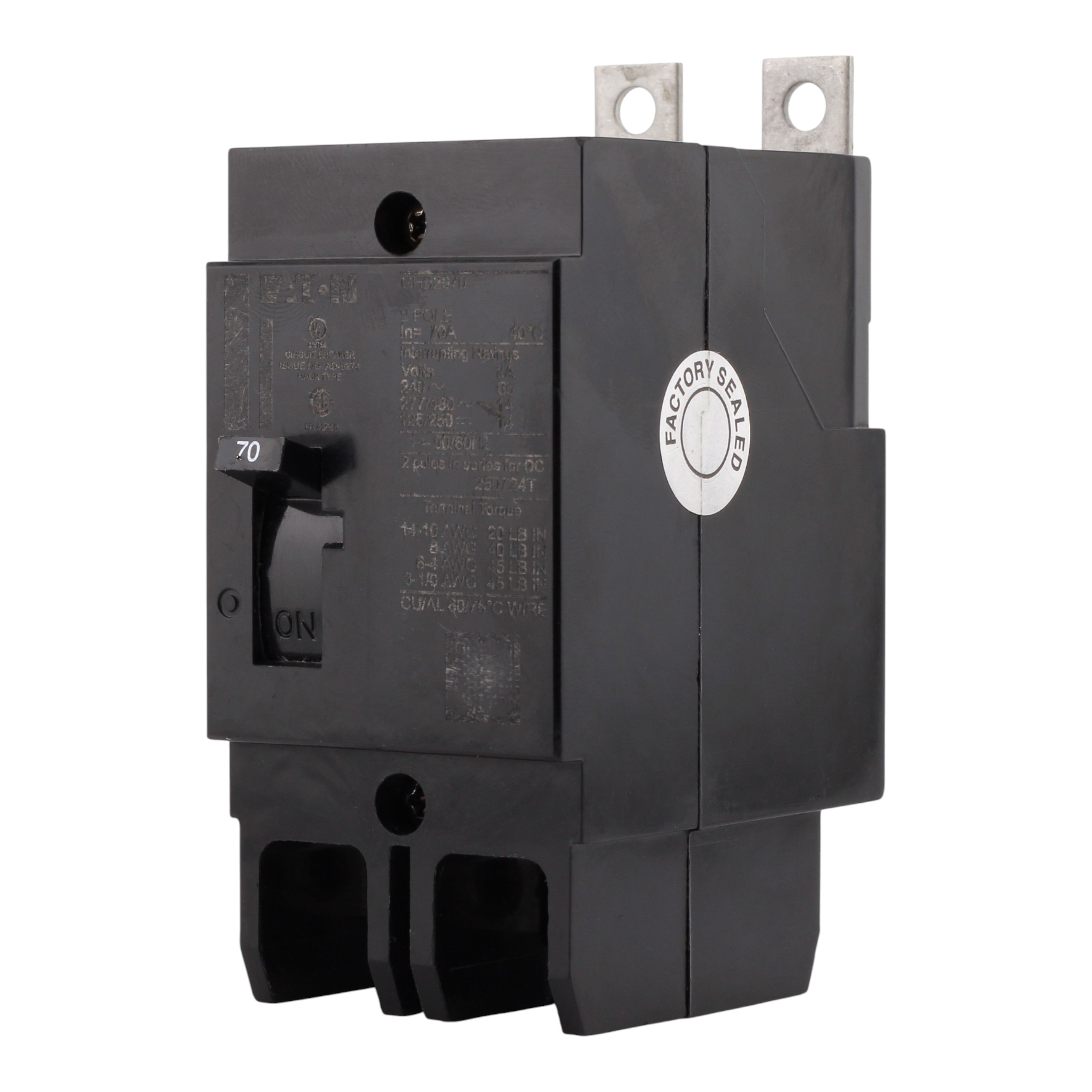 Eaton Series C GHB2070 70A 2P 480Y/277V Molded Case Circuit Breaker - Image 2