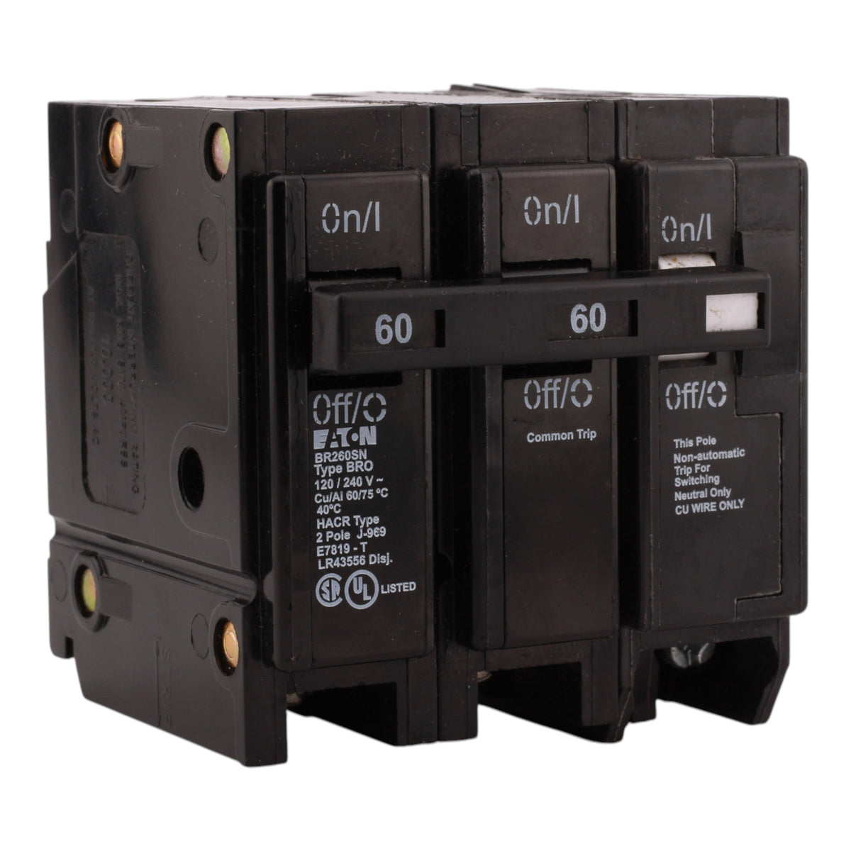 Eaton BR BR260SN 60A 2P 120/240V Circuit Breaker