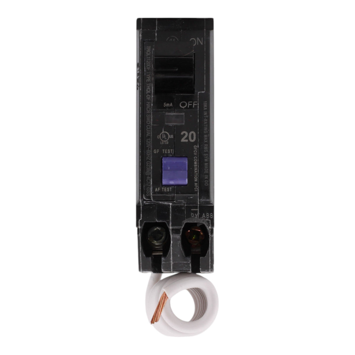 GE THQL1120DF 20 Amps 120 Volts Single Pole Dual Function AFCI/GFCI Circuit Breaker with Pigtail - Image 2