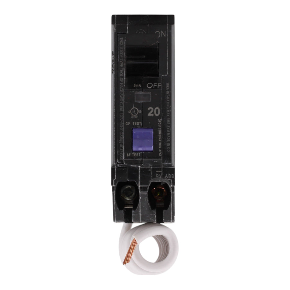 GE THQL1120DF 20 Amps 120 Volts Single Pole Dual Function AFCI/GFCI Circuit Breaker with Pigtail - Image 2