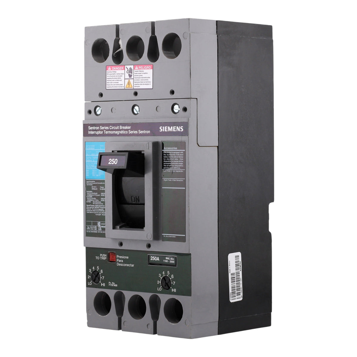 Siemens Sentron FXD62B250 250A 2P 600V Thermal-Magnetic Circuit Breaker - Image 2