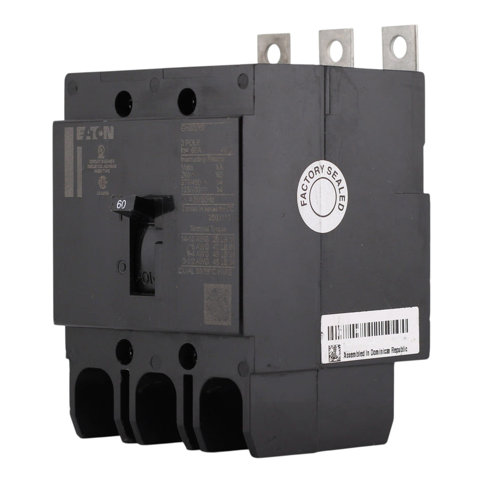 Eaton Series C, GHB3060, 60A, 3P, 480Y/277V, Molded Case Circuit Breaker - Image 2