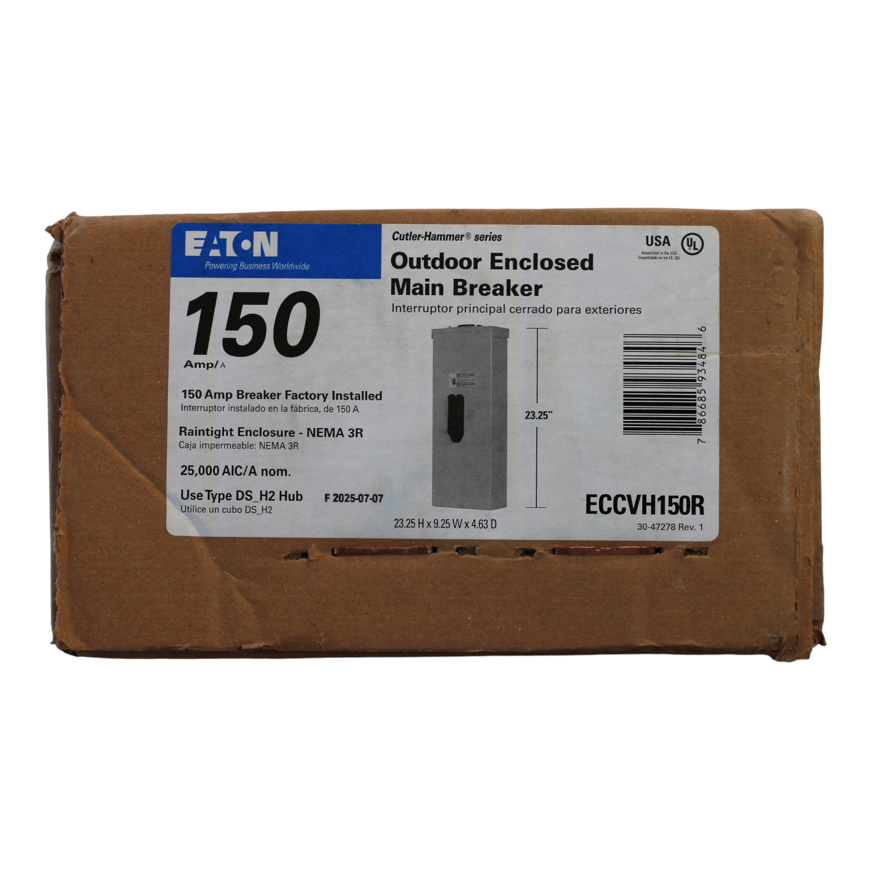 Eaton ECCVH150R 150A 2P 240V 25kAIC NEMA 3R Enclosed Circuit Breaker - Image 3