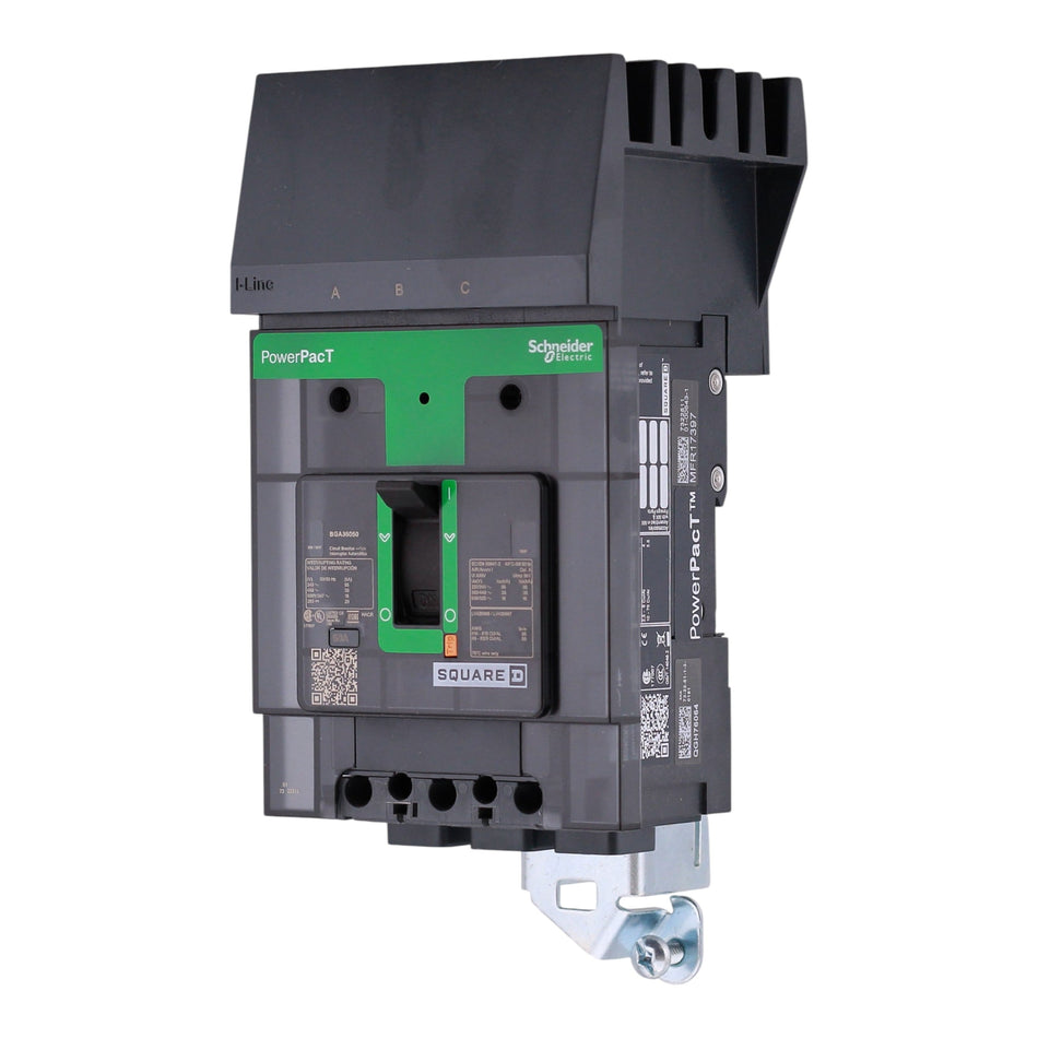 Square D PowerPacT B, BGA36050, 50A, 3P, 600Y/347VAC, 18kA, I-Line, Thermal Magnetic, Circuit Breaker - Image 2