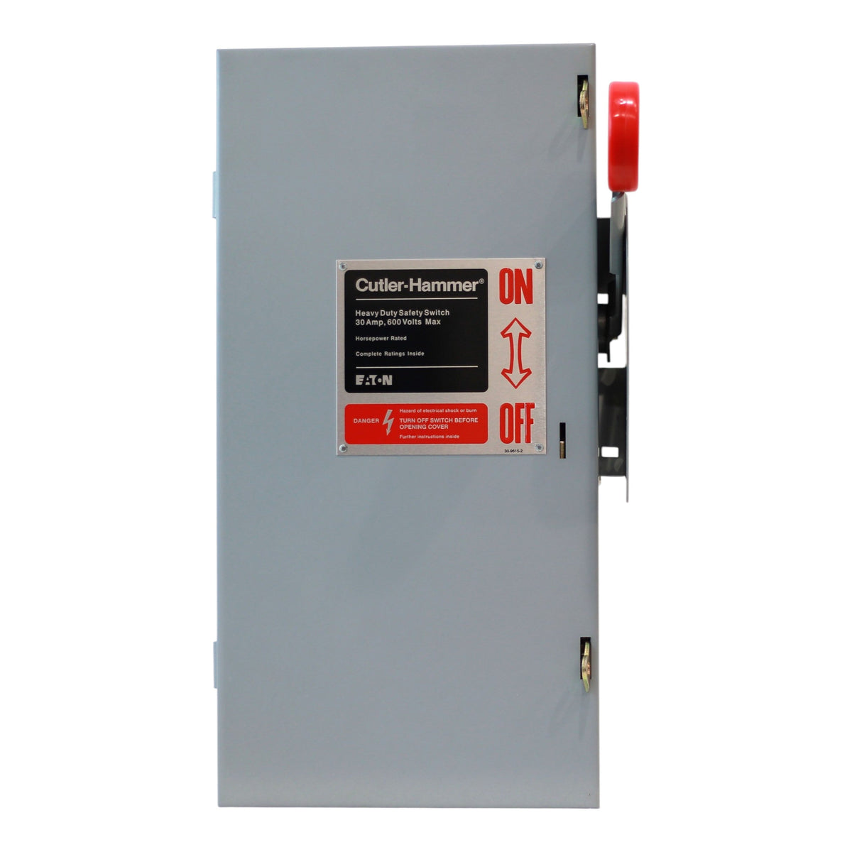 Eaton DH, DH261FGK, 30A, 2P, 600V, Fusible, Class H, NEMA 1, Heavy Duty Safety Switch - Image 4