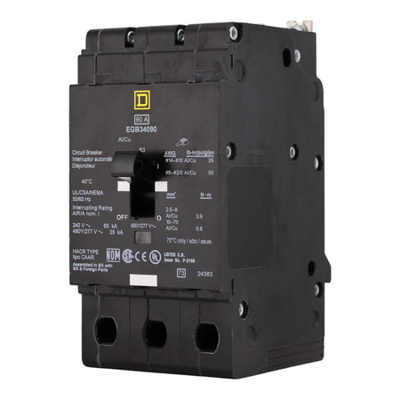 Square D E-Frame, EGB34090, 90A, 3P, 480Y/277V, Bolt-On Circuit Breaker - Image 2