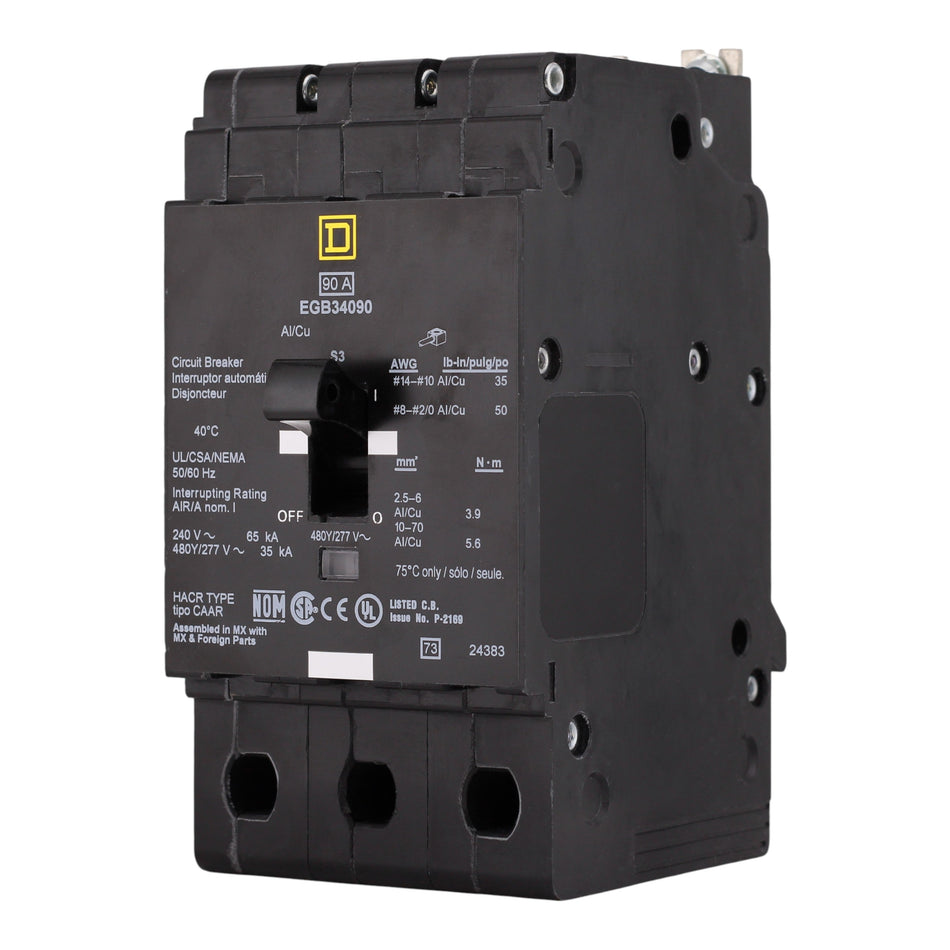 Square D E-Frame, EGB34090, 90A, 3P, 480Y/277V, Bolt-On Circuit Breaker - Image 2