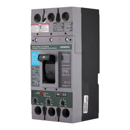 Siemens Sentron, FXD63B080L, 80A, 3P, 600V, Thermal-Magnetic, Circuit Breaker - Image 2