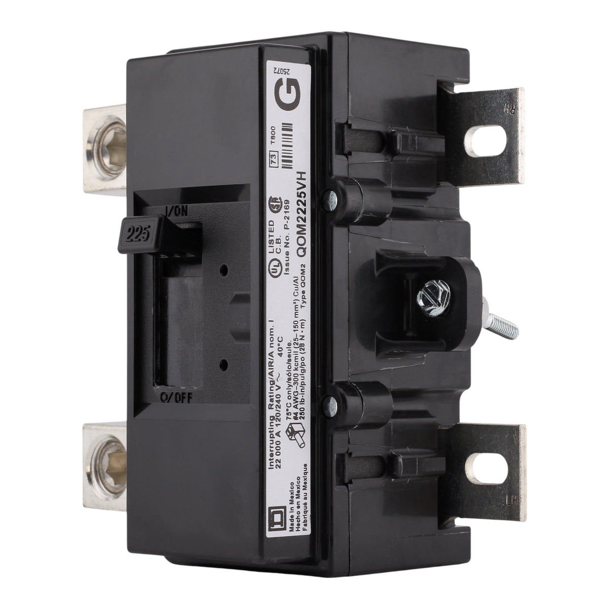 Square D QO QOM2225VH 225A 2P 120/240V 22kA Bolt-On Main Circuit Breaker - Image 2