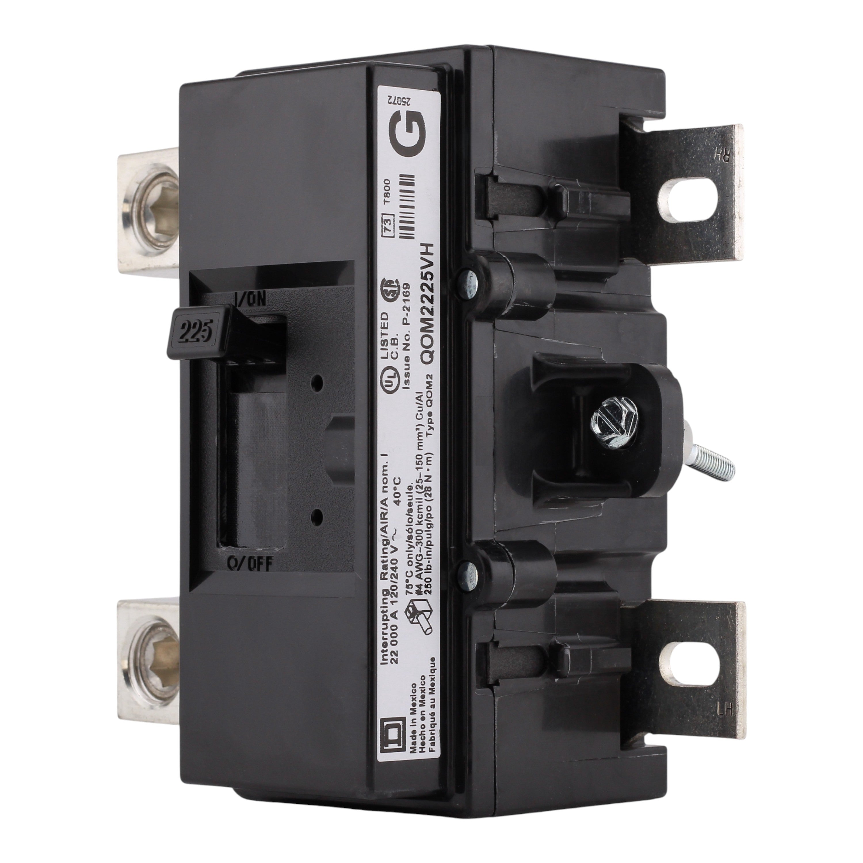 Square D QO QOM2225VH 225A 2P 120/240V 22kA Bolt-On Main Circuit Breaker - Image 2