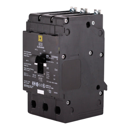 Square D E-Frame, EJB34040, 40A, 3P, 480Y/277VAC, 100kA, Bolt-On, Thermal Magnetic, Circuit Breaker - Image 2