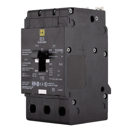 Square D E-Frame, EJB34060, 60A, 3P, 480Y/277V, Thermal-Magnetic, Bolt-On, Circuit Breaker - Image 2