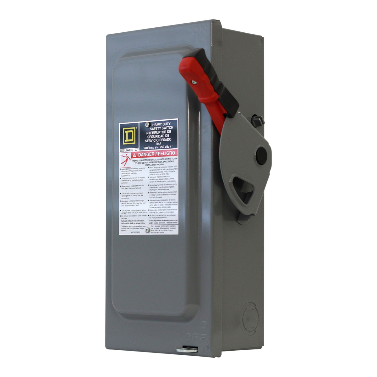Square D, H221N, 30A, 2-Pole, 240VAC/250VDC, NEMA 1, Heavy Duty Fusible Safety Switch - Image 2