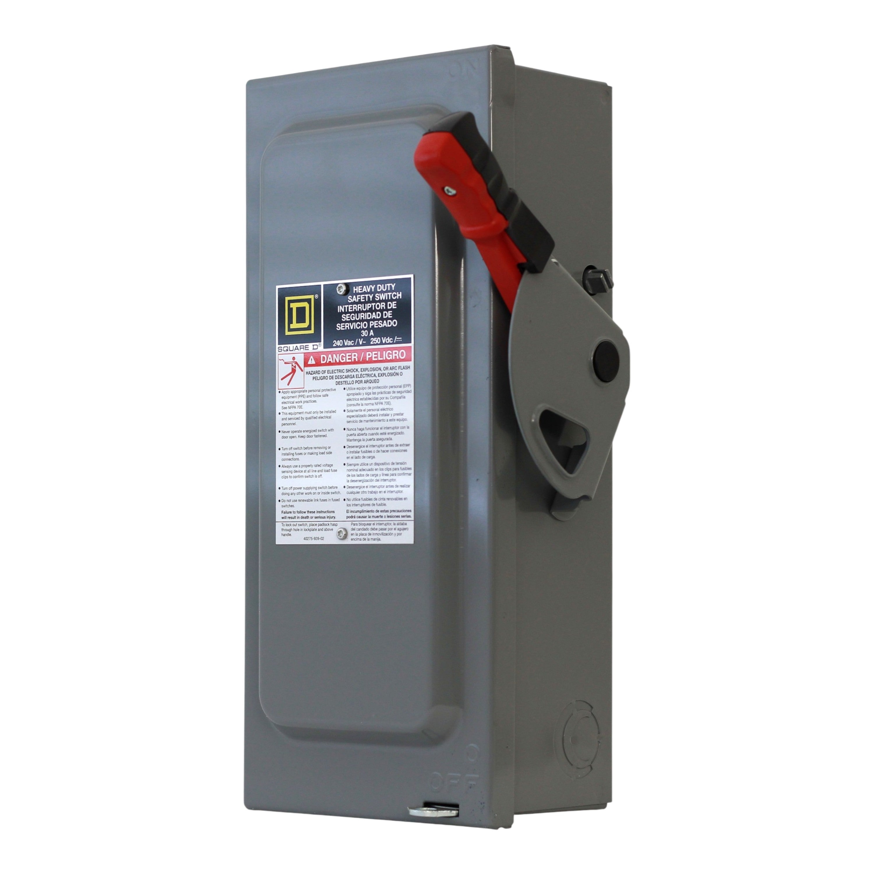 Square D, H221N, 30A, 2-Pole, 240VAC/250VDC, NEMA 1, Heavy Duty Fusible Safety Switch - Image 2