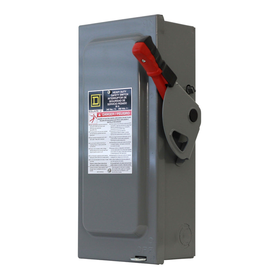 Square D, H221N, 30A, 2-Pole, 240VAC/250VDC, NEMA 1, Heavy Duty Fusible Safety Switch - Image 2