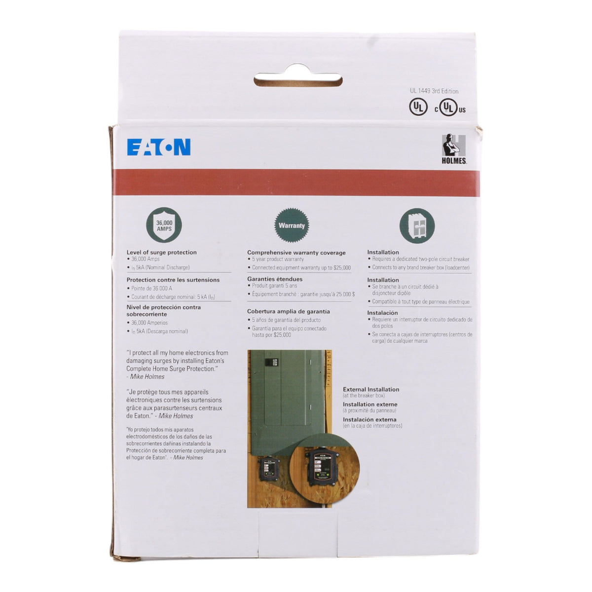 Eaton CHSPT2SURGE Surge Protection Device, 120/240V, Single-Phase, 36 kA, NEMA 4 Enclosure, 5 kA Nominal Discharge Current - Image 2