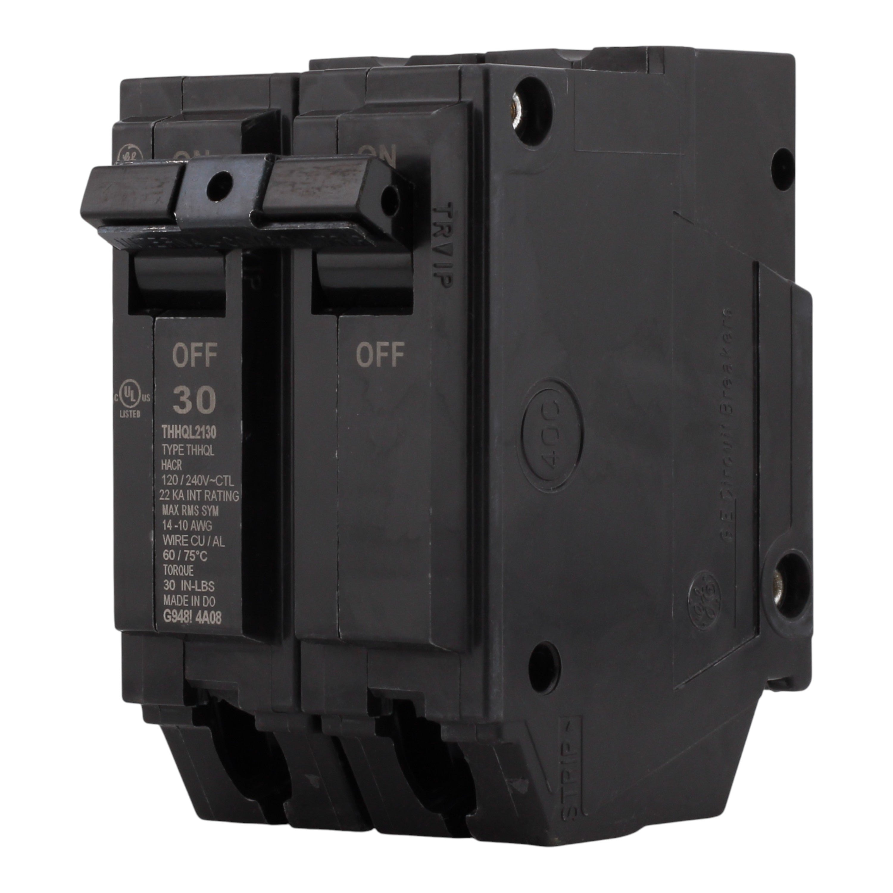 GE Q Line THHQL2130 30A 2P 120/240V 22K Plug-In Circuit Breaker - Image 2