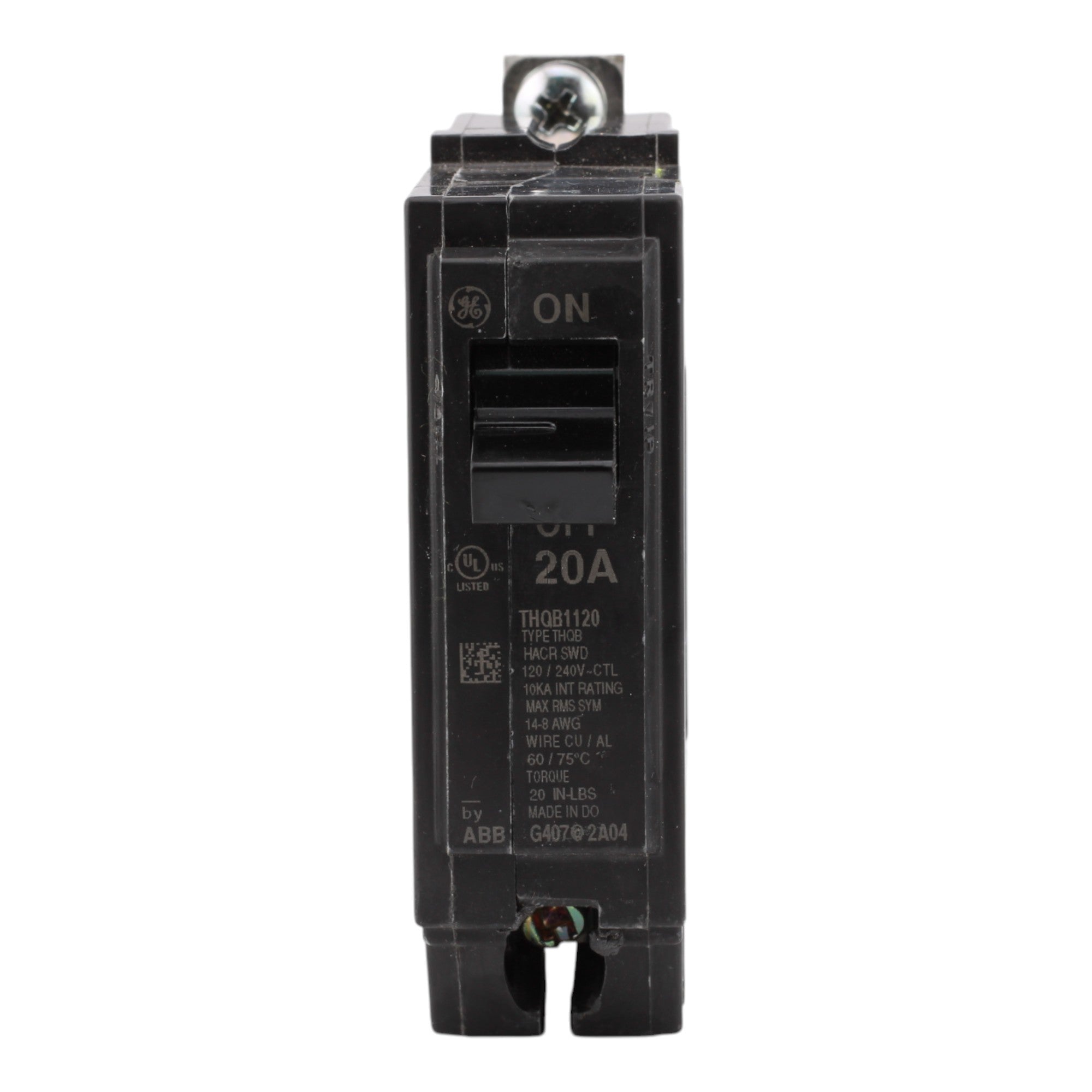 GE THQB1120 20A 1P 120/240V 10kA Circuit Breaker - Image 2
