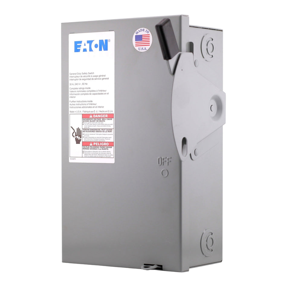 Eaton DG, DG221NGB, 30A, 2P, 240V, Fusible, NEMA 1, General Duty Safety Switch - Image 2