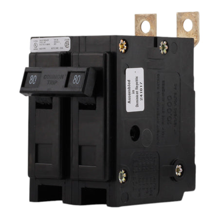Eaton Quicklag BAB2080 80A 2P 120/240V Thermal-Magnetic Bolt-On Circuit Breaker - Image 2