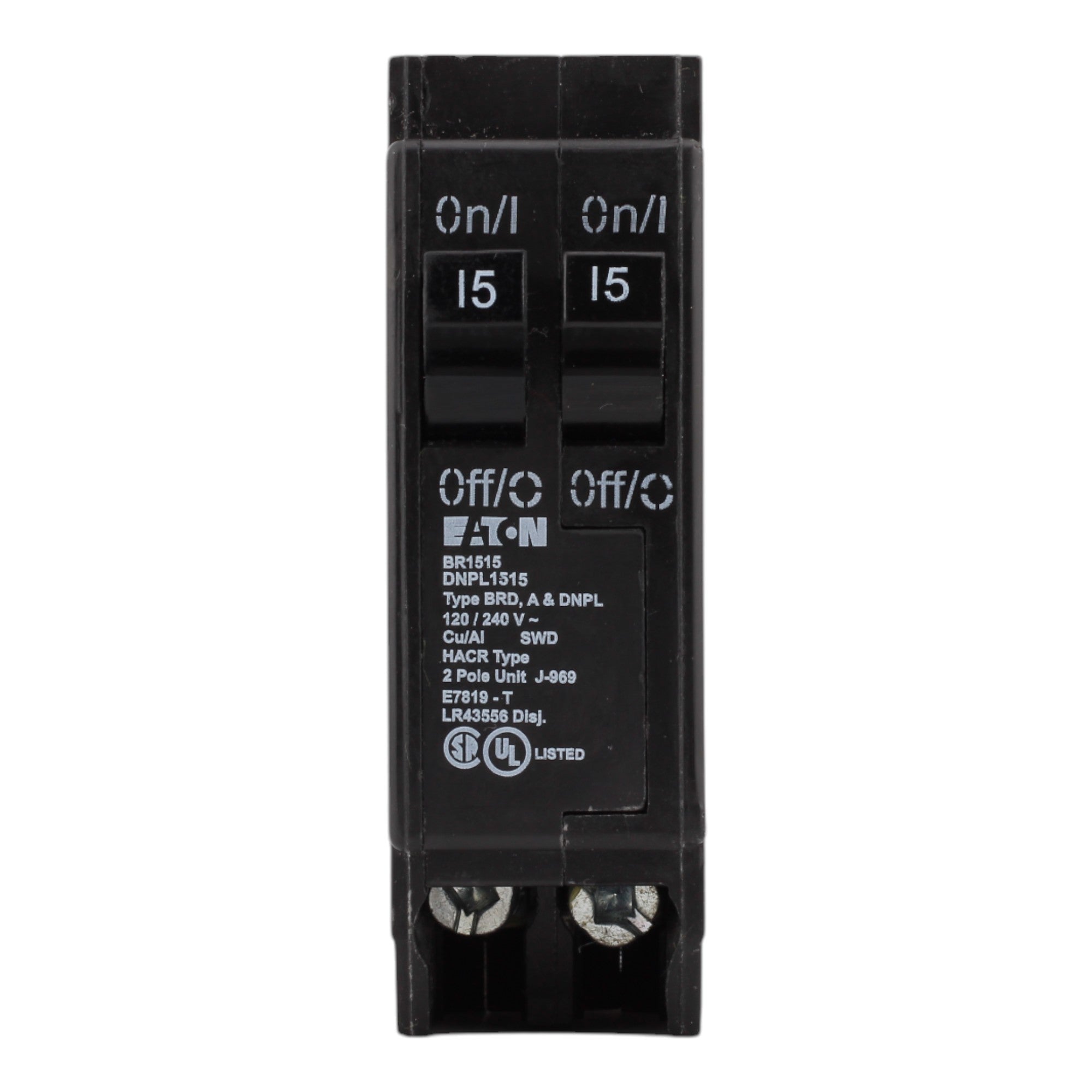 Eaton BR1515 15-15A, 120/240V, 1-Pole, Tandem Circuit Breaker, for Type BR Loadcenters. - Image 2