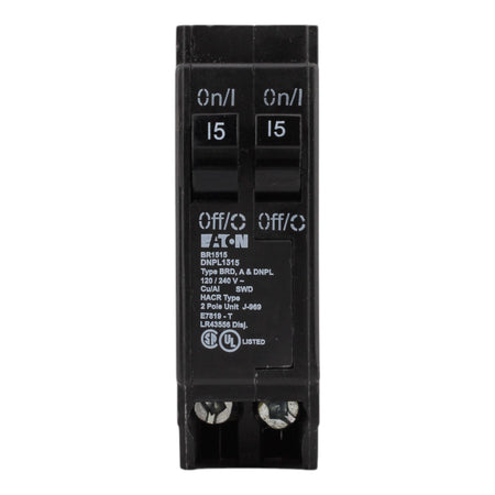 Eaton BR1515 15-15A, 120/240V, 1-Pole, Tandem Circuit Breaker, for Type BR Loadcenters. - Image 2