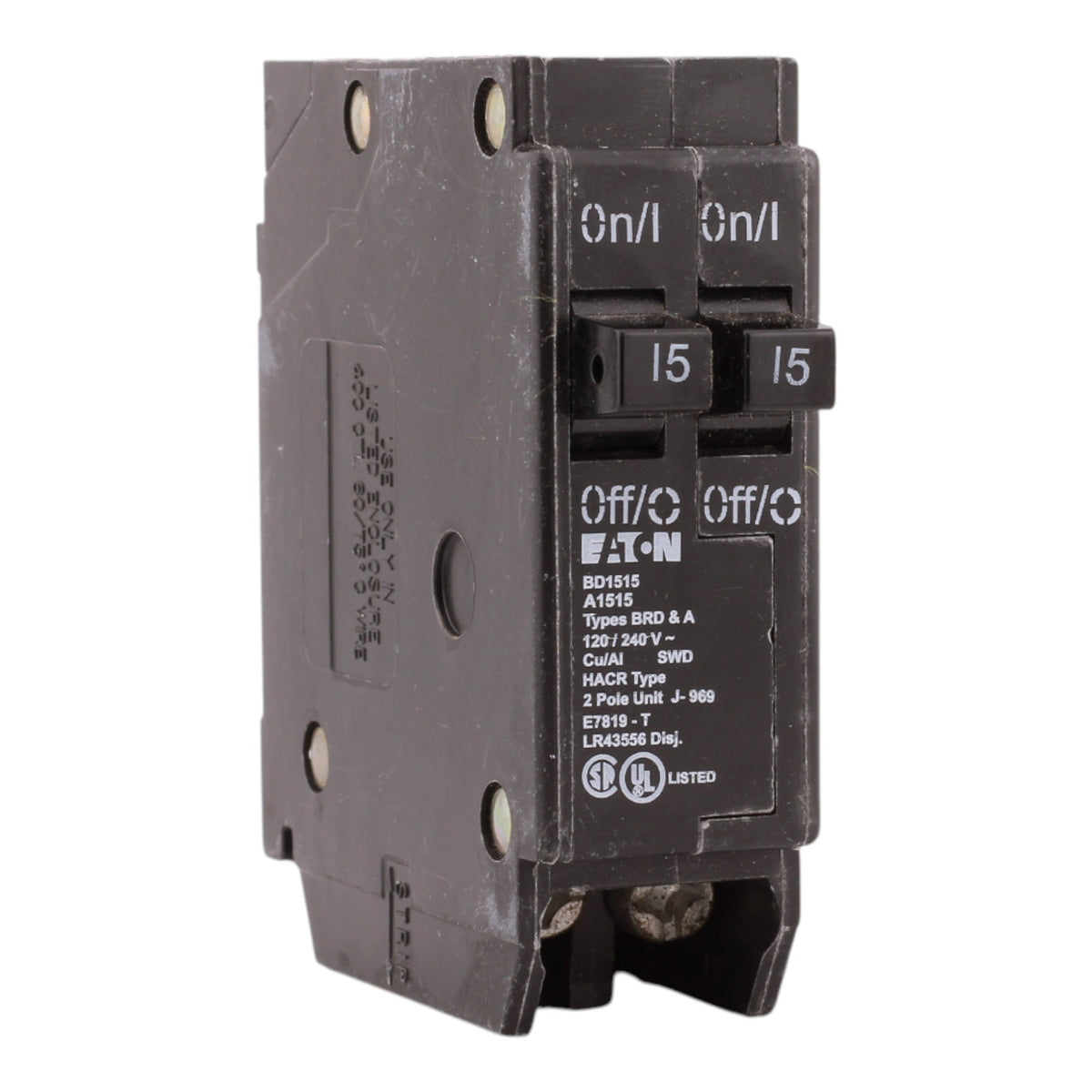 Eaton BD1515 15A-15A 1P 120V Duplex Circuit Breaker
