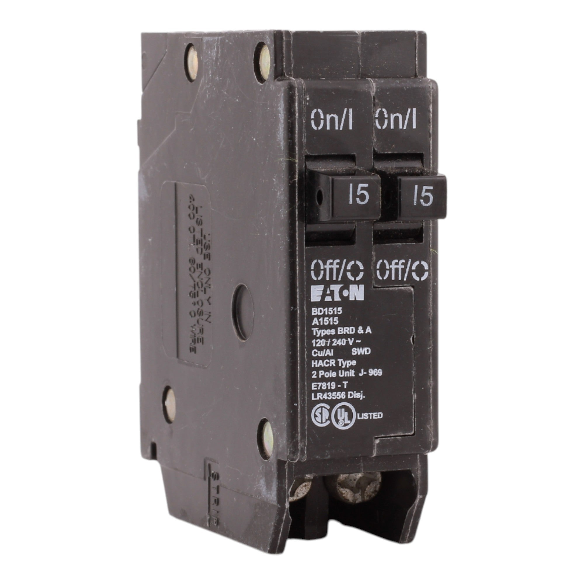 Eaton BD1515 15A-15A 1P 120V Duplex Circuit Breaker