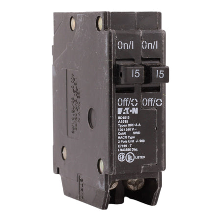 Eaton BD1515 15A-15A 1P 120V Duplex Circuit Breaker