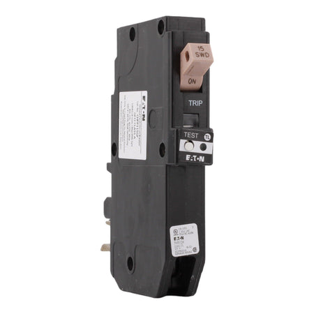 Eaton CHFP115GF, 15 Amps, 120/240 Volts, Single Pole, GFCI Ground Fault Circuit Breaker, Plug-On Neutral, for CH Loadcenters