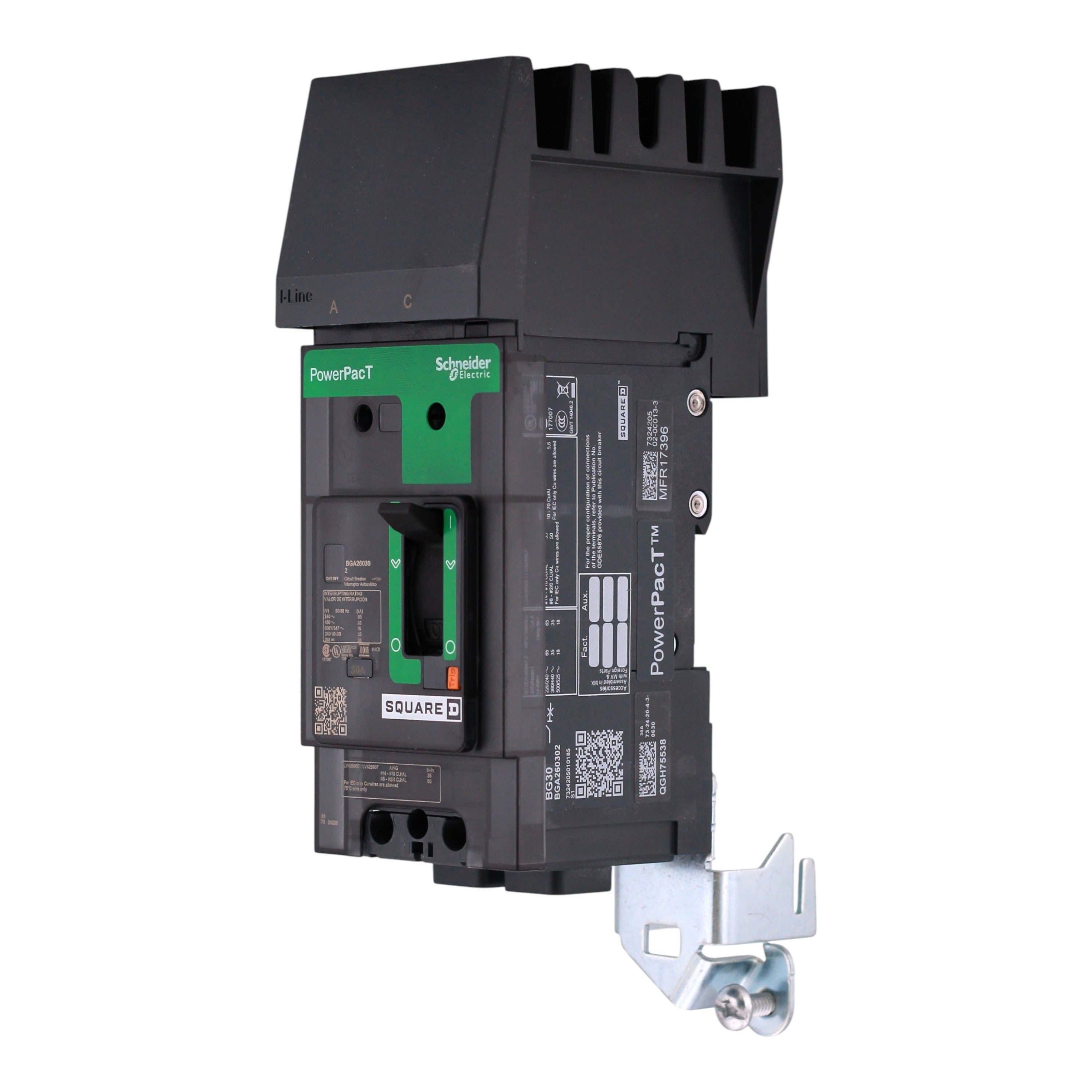 Square D PowerPacT B, BGA260302, 30A, 2P, 600Y/347VAC, Thermal Magnetic, I-Line, Circuit Breaker - Image 2