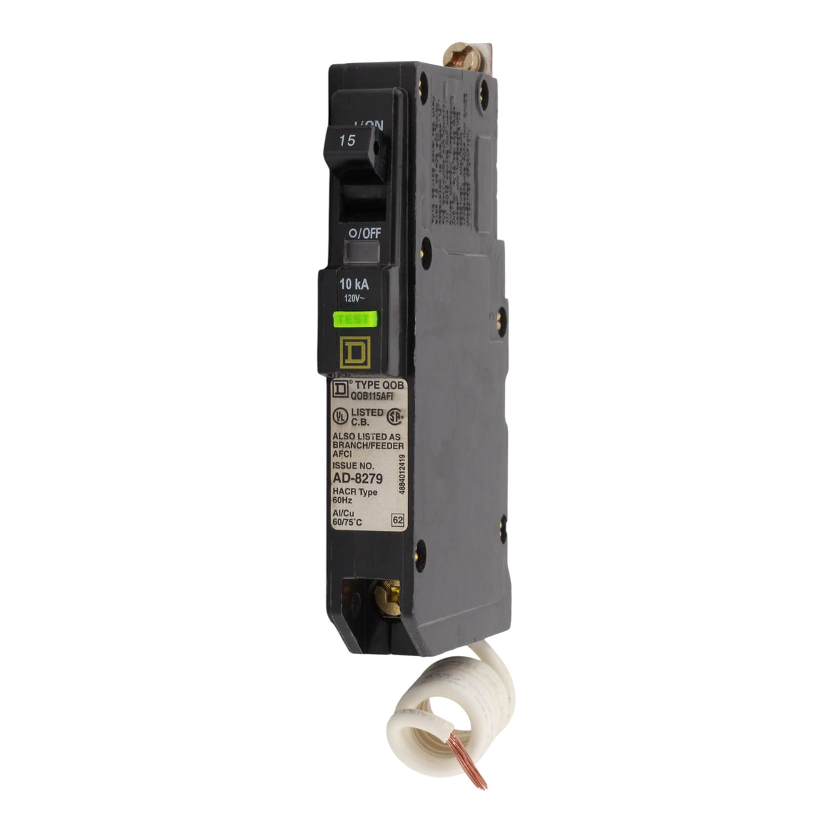 Square D QO QOB115AFI 15A 1P 120V AFCI Pigtail Neutral Circuit Breaker - Image 2